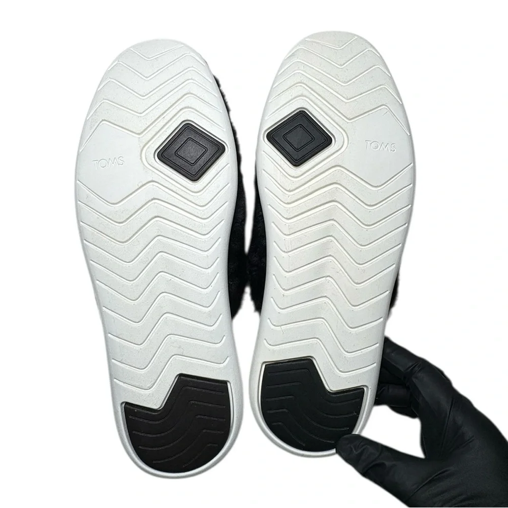 Toms Alpargata Mallow Mule Fluff Slippers Black Faux Fur Women's Size 10 NWOT - Picture 11 of 14